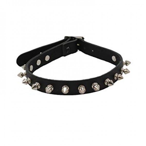 1 Row Spiked Leather Choker