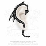 Alchemy Gothic - Dragon's Lure Black Ear Cuff Earring