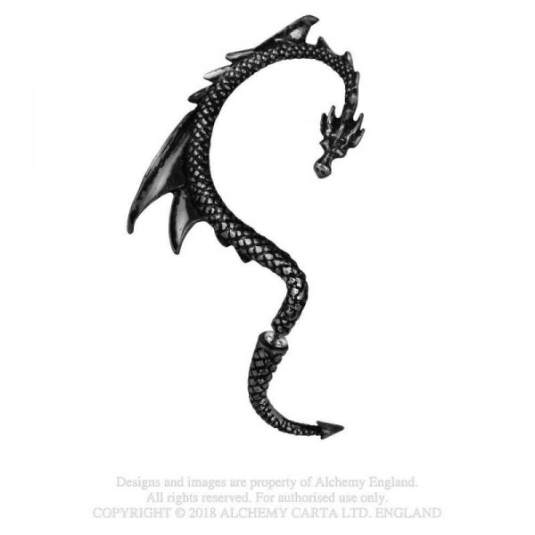 Alchemy Gothic - Dragon's Lure Black Ear Cuff Earring