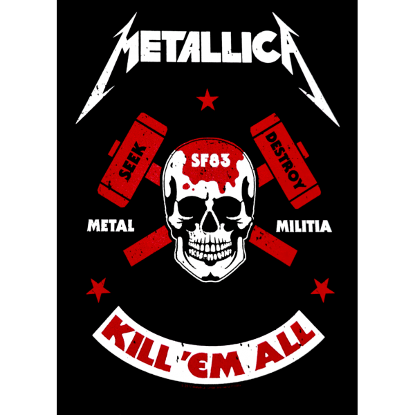 Back Patch Metallica Seek Destroy Metal Militia Kill 'Em All