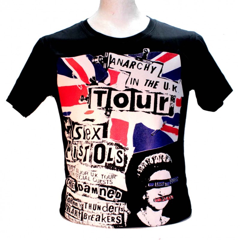 Sige komplikationer Tilkalde Sex Pistols Anarchy in the UK Black Square Punk Rock Goth Band T-shirt