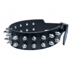 2 Row Spiked Leather Choker