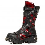 New Rock Boots - M.1020-C20 Red Metallic Boots 45 DAYS CUSTOM MAKE ONLY
