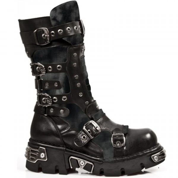 New Rock Boots - M.1020-R3 Silver Metallic Boots 45 DAYS CUSTOM MAKE ONLY