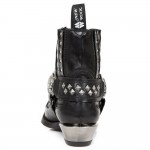 New Rock Boots - M.7950-S9 West Studded Ankle Cowboy Boot