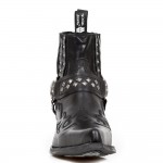 New Rock Boots - M.7950-S9 West Studded Ankle Cowboy Boot