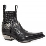 New Rock Boots - M.7950-S9 West Studded Ankle Cowboy Boot