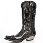 New Rock Boots - M.7952-C3 Snakeskin Effect Flame Cowboy Boots 45 DAYS CUSTOM MAKE ONLY