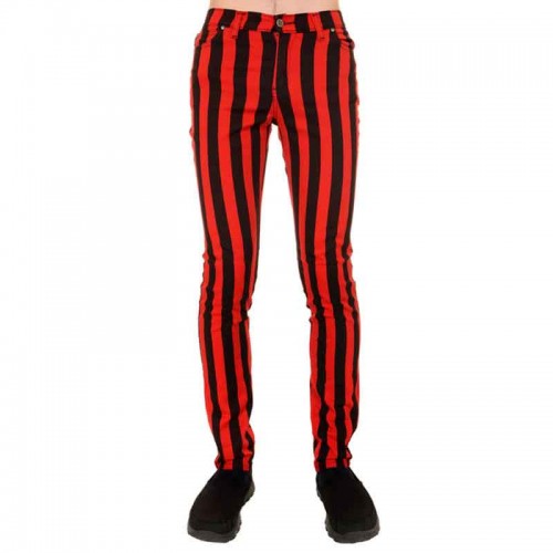 mens black and white striped skinny jeans