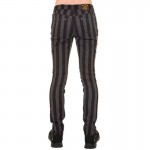 Run and Fly -  Unisex Indie Mod 60s Retro Black & Grey Striped Skinny Jeans